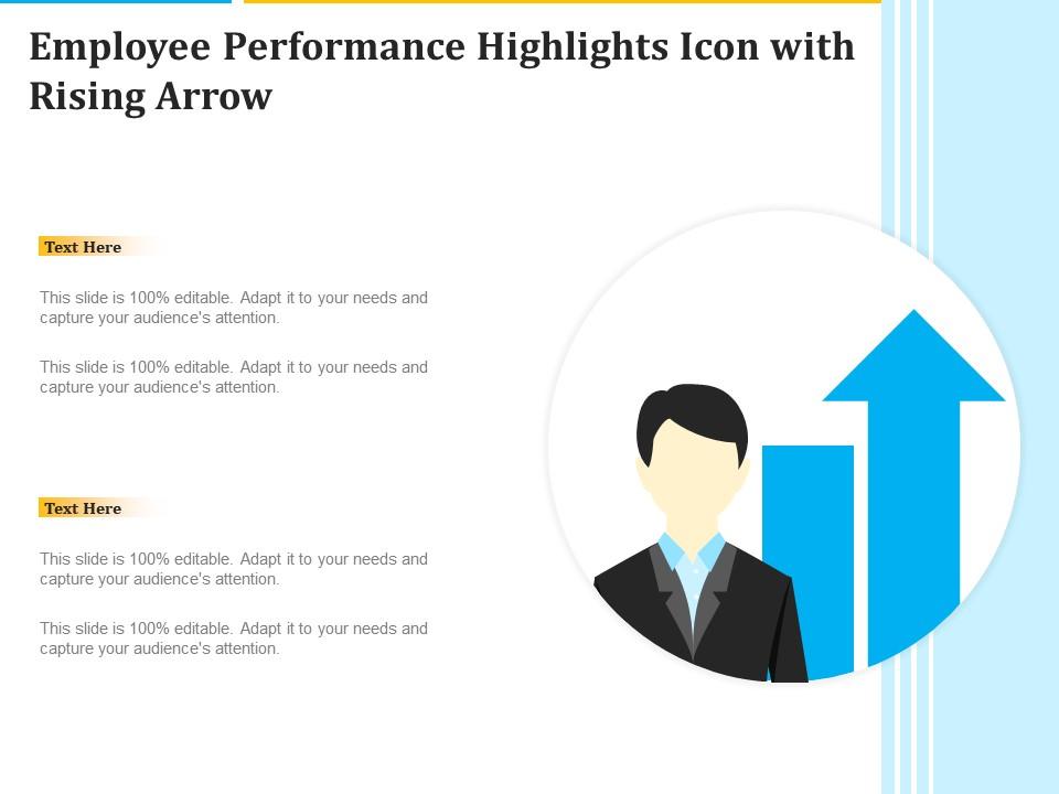 Employee performance highlights icon with rising arrow Slide01