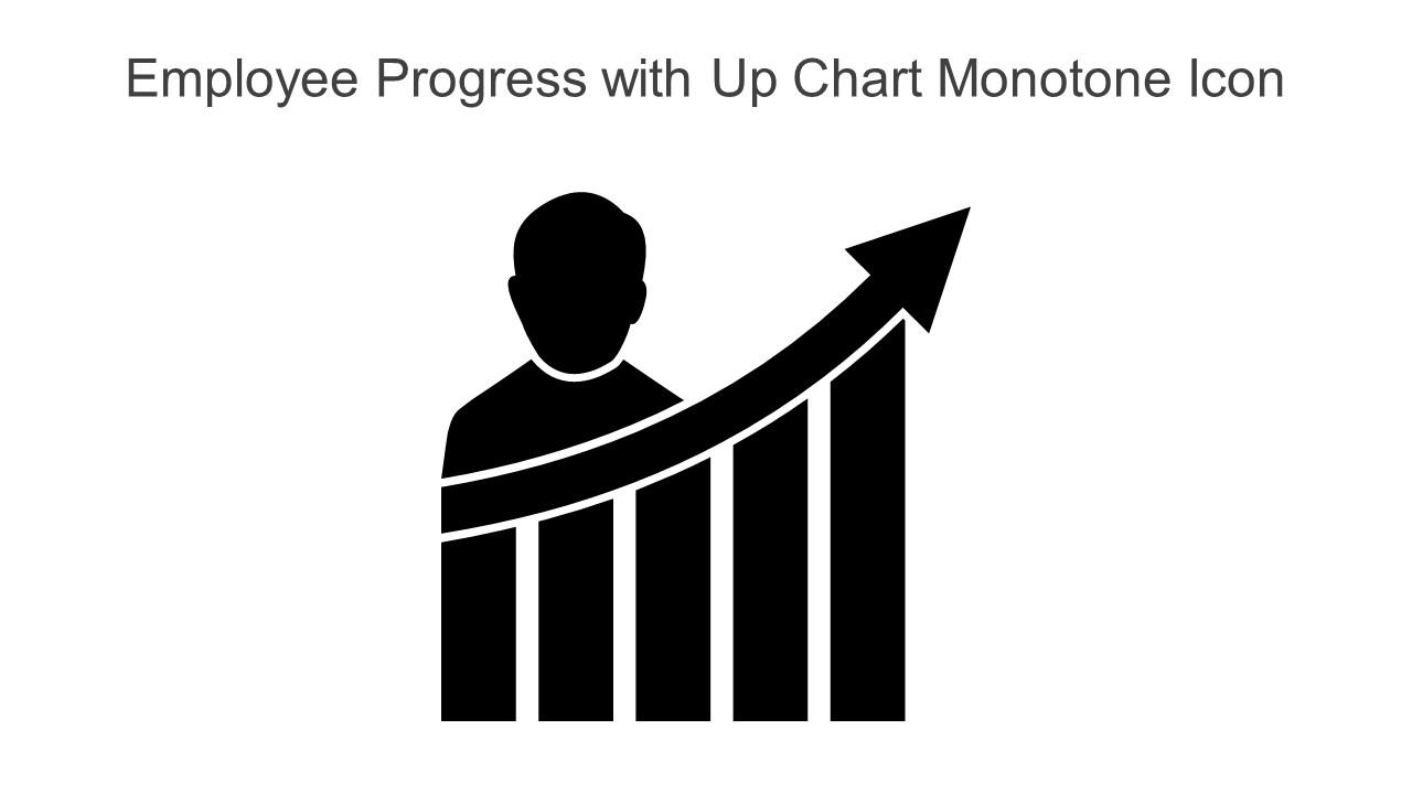 Employee Progress With Up Chart Monotone Icon Powerpoint Pptx Png And Editable Eps Format Slide01
