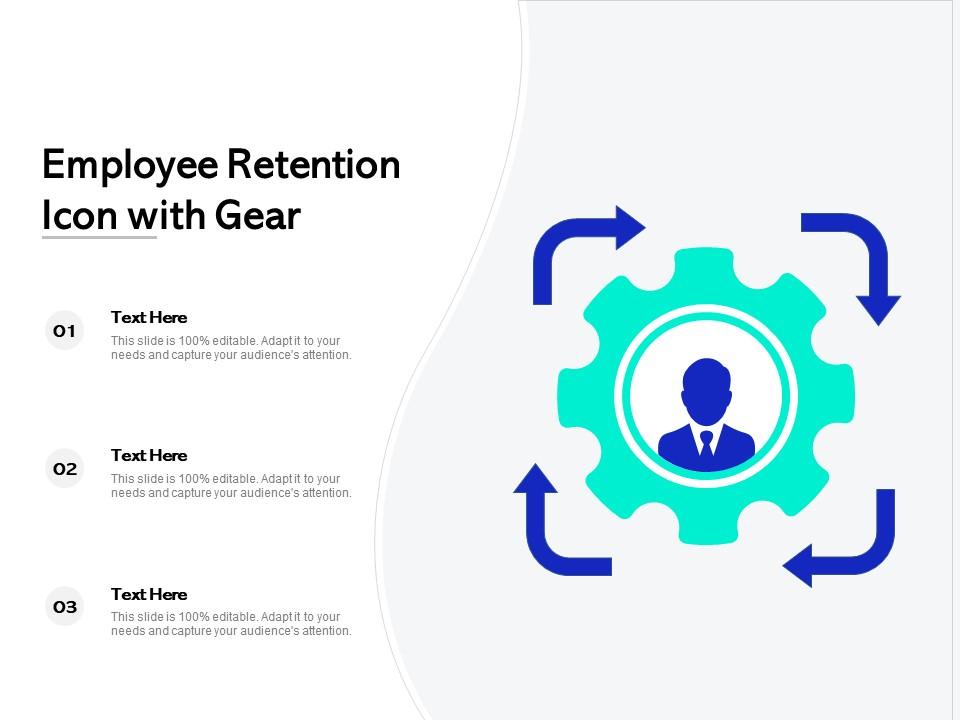 Employee retention icon with gear Slide01