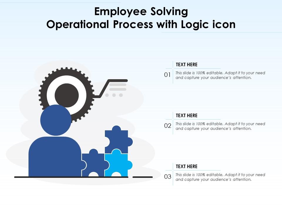 Employee solving operational process with logic icon Slide01