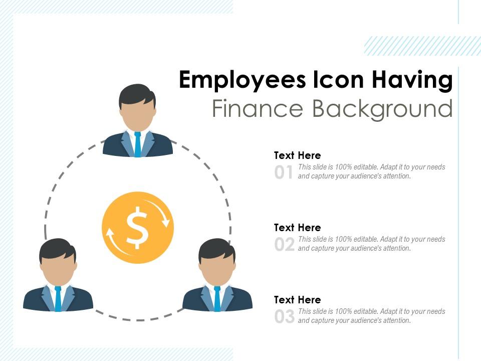 Employees icon having finance background Slide01
