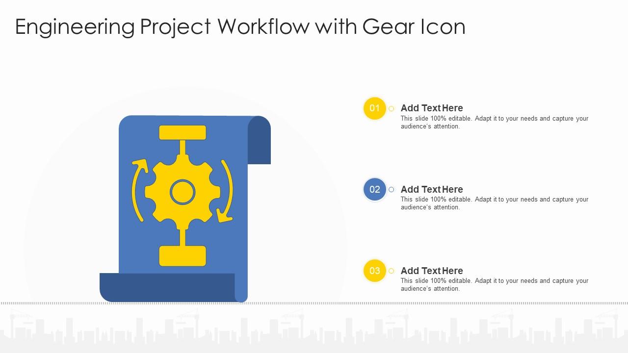 Engineering Project Workflow With Gear Icon Slide01