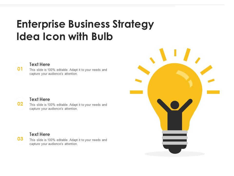 Enterprise business strategy idea icon with bulb Slide01
