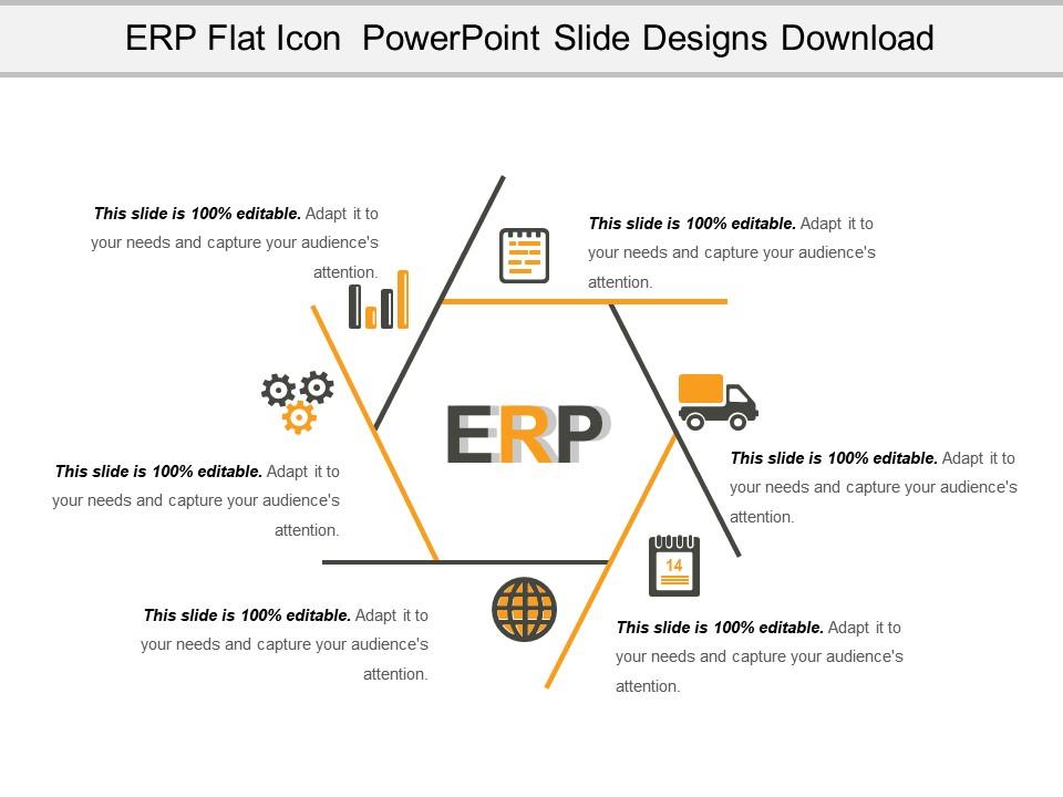 Erp flat icon powerpoint slide designs download Slide01