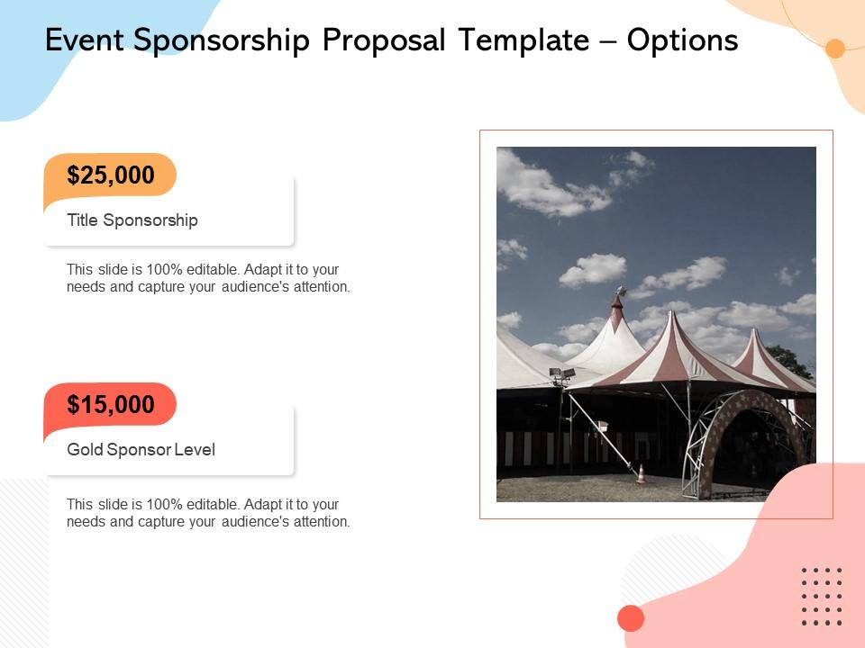 Event sponsorship proposal template options ppt powerpoint presentation icon deck Slide01