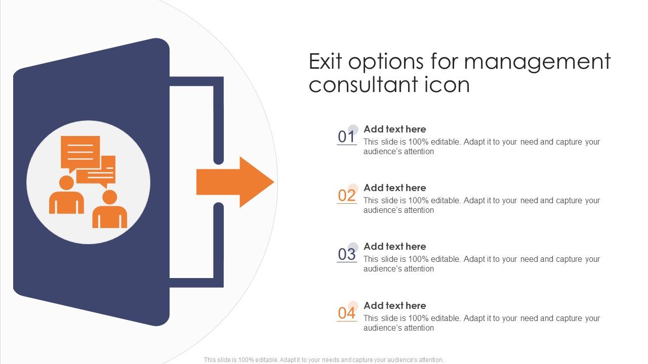 Exit Options For Management Consultant Icon Slide01