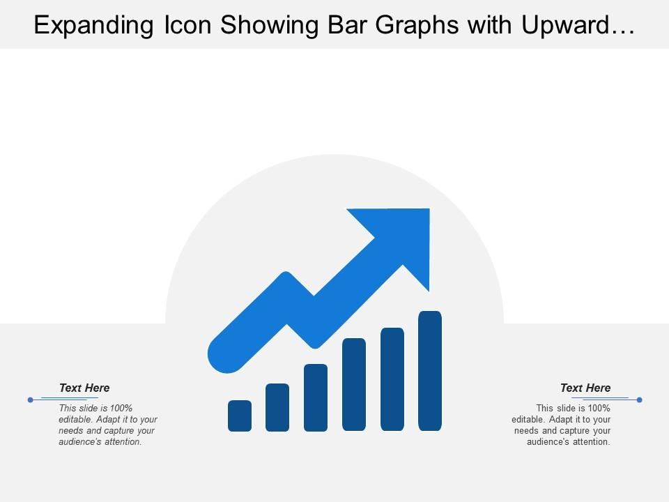 Expanding icon showing bar graphs with upward arrow Slide01