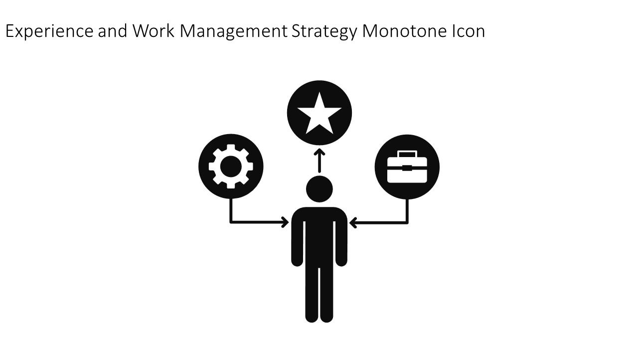 Experience And Work Management Strategy Monotone Icon In Powerpoint Pptx Png And Editable Eps Format Slide01
