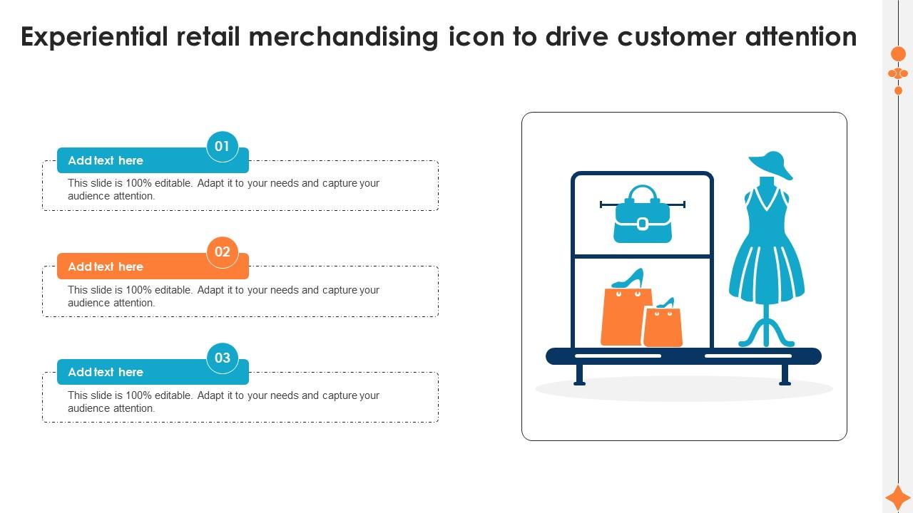 Experiential Retail Merchandising Icon To Drive Customer Attention Ppt Sample