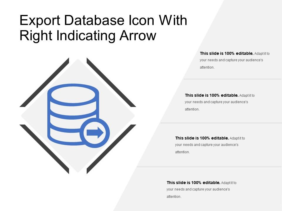 Export database icon with right indicating arrow Slide01