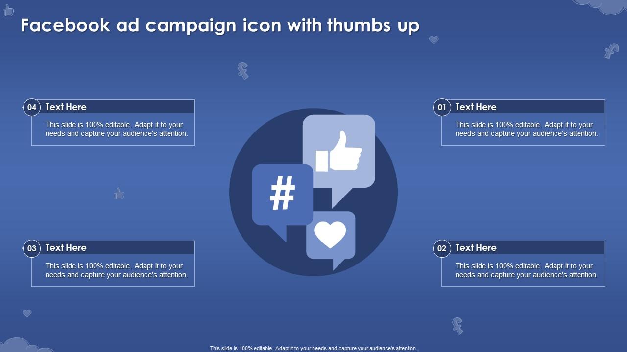 Facebook Ad Campaign Icon With Thumbs Up Slide01