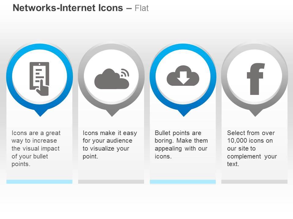 Facebook wifi data download network ppt icons graphics Slide01