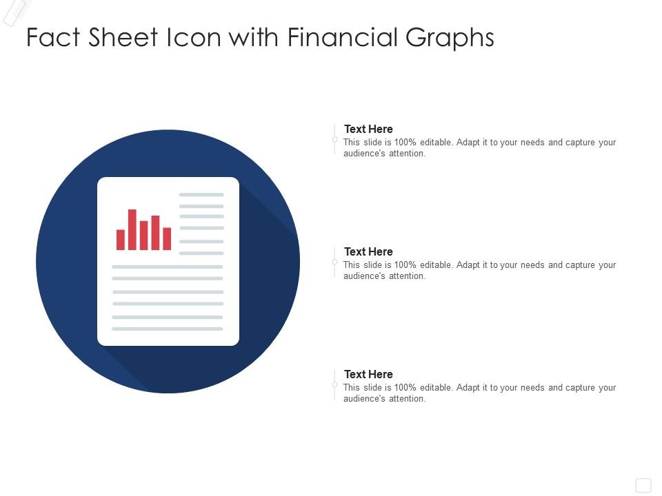 Fact sheet icon with financial graphs Slide01
