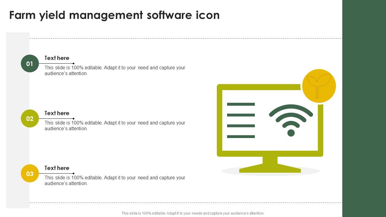 Farm Yield Management Software Icon Ppt Example