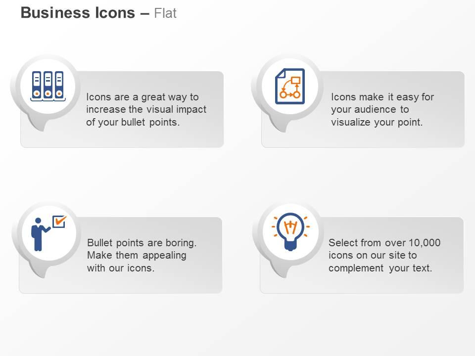 File folders bulb result representation ppt icons graphics Slide01