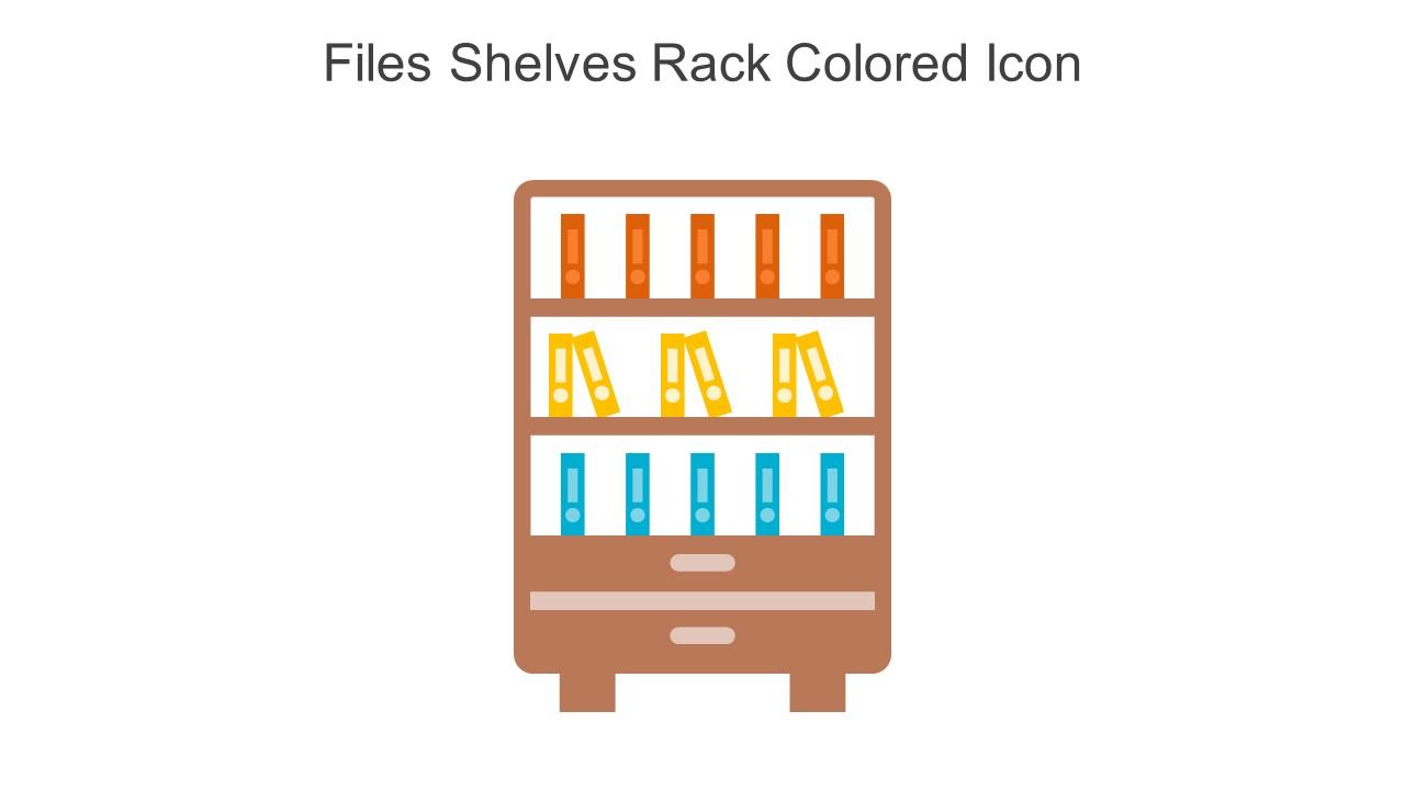 Files Shelves Rack Colored Icon In Powerpoint Pptx Png And Editable Eps Format