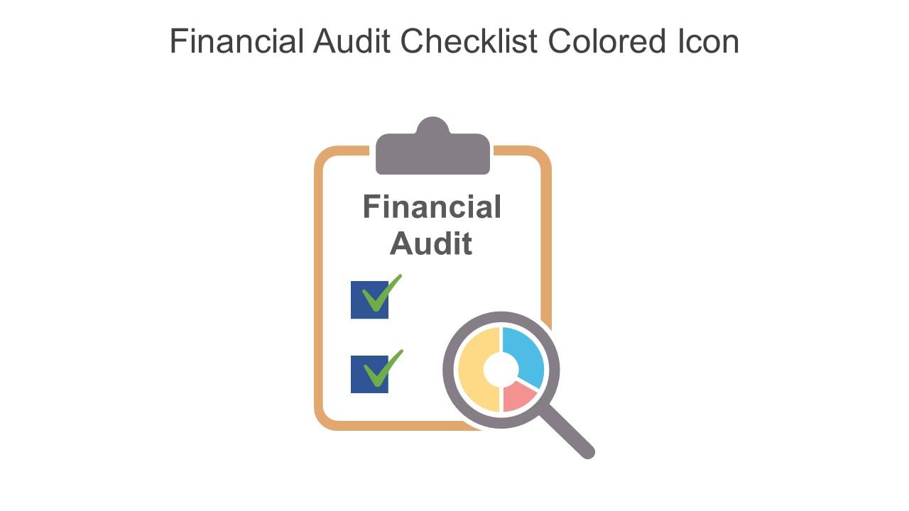Financial Audit Checklist Colored Icon In Powerpoint Pptx Png And Editable Eps Format Slide01