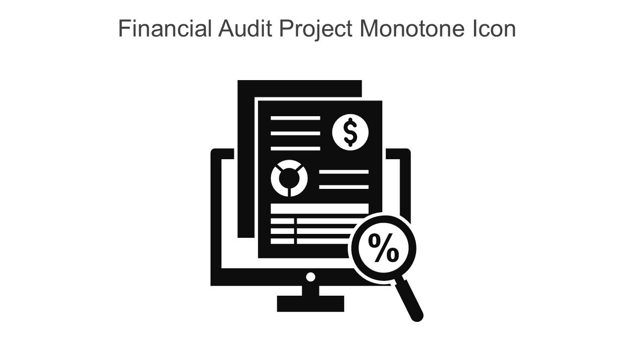 Financial Audit Project Monotone Icon In Powerpoint Pptx Png And Editable Eps Format