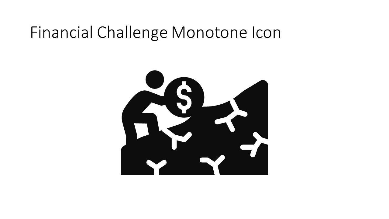 Financial Challenge Monotone Icon In Powerpoint Pptx Png And Editable Eps Format Slide01
