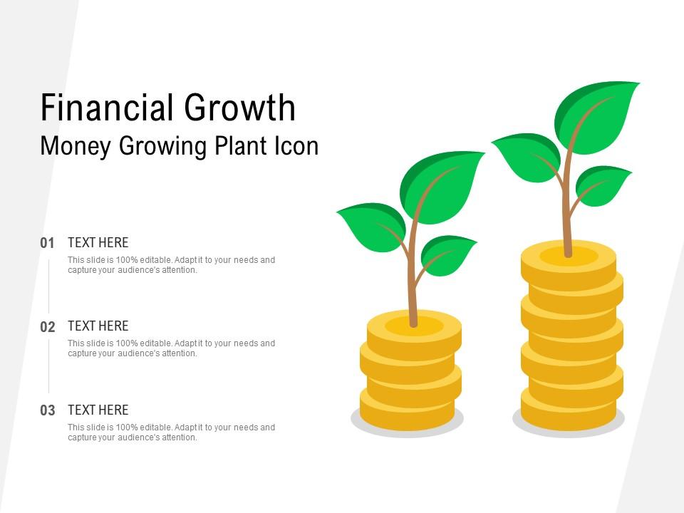 Financial growth money growing plant icon Slide01