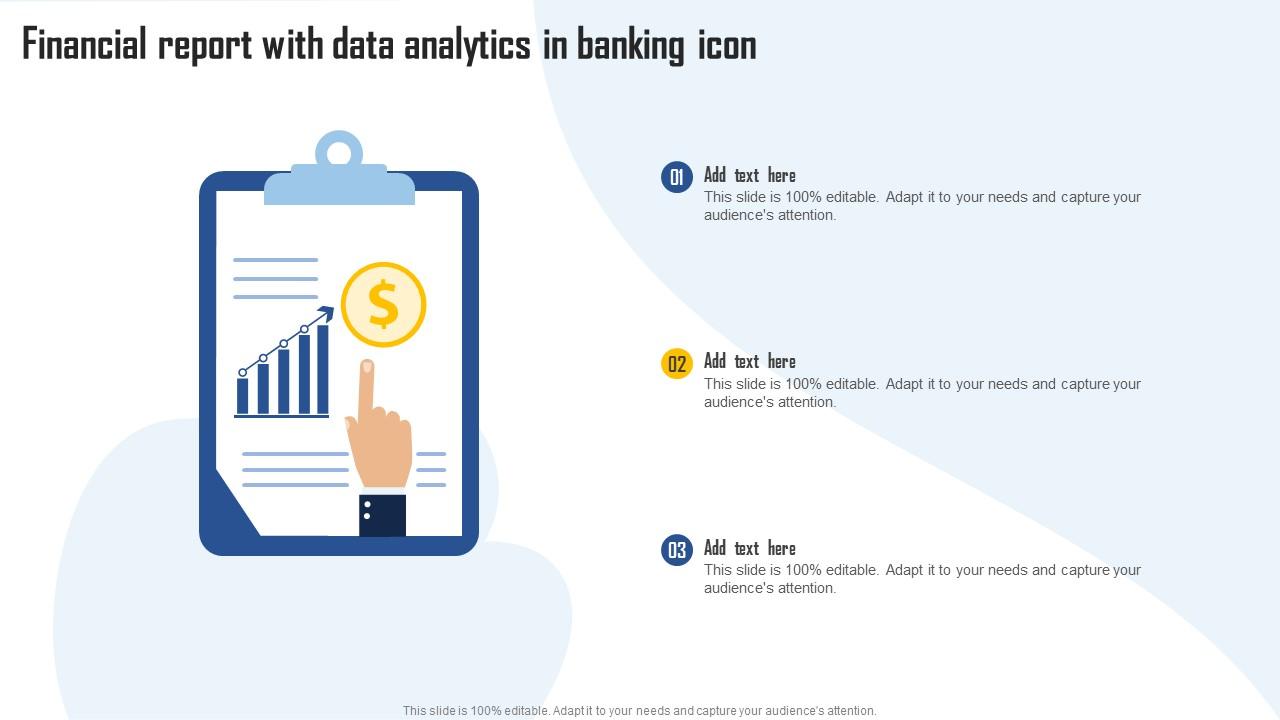 Financial Report With Data Analytics In Banking Icon
