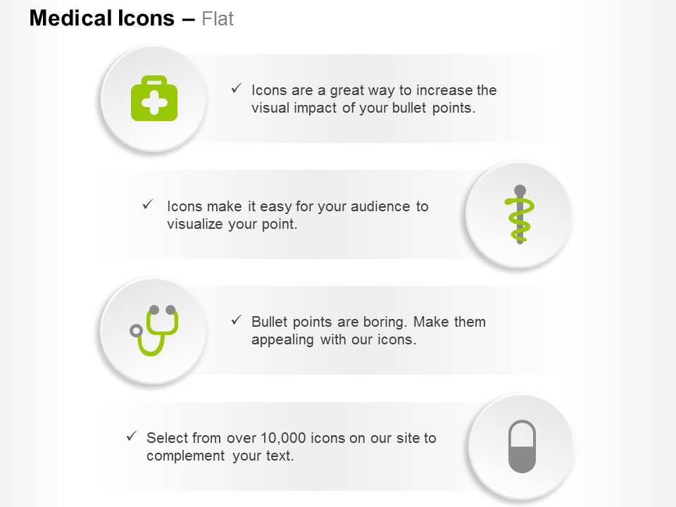First aid box stethoscope medical symbol pills ppt icons graphics Slide01