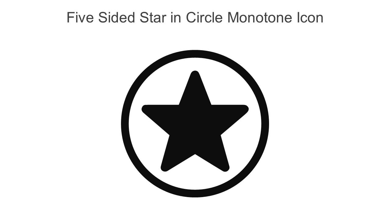 Five Sided Star In Circle Monotone Icon In Powerpoint Pptx Png And Editable Eps Format