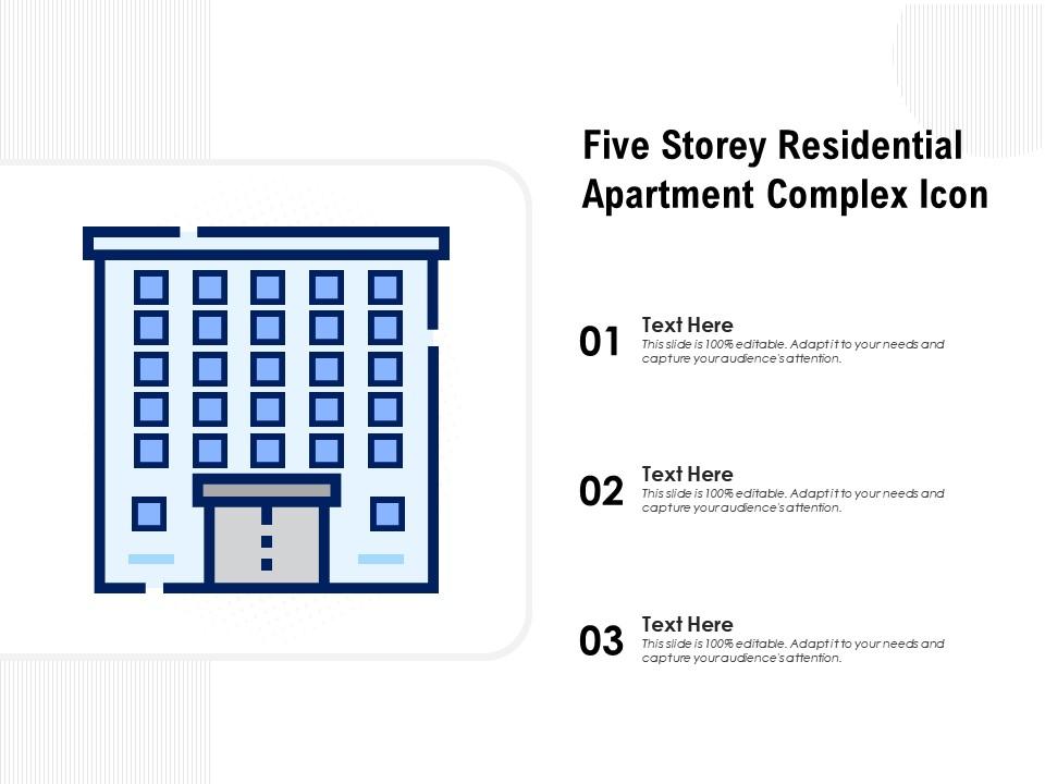 Five storey residential apartment complex icon Slide01