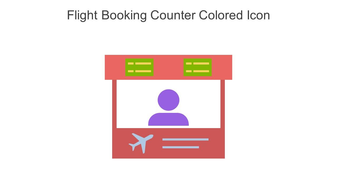 Flight Booking Counter Colored Icon In Powerpoint Pptx Png And Editable Eps Format