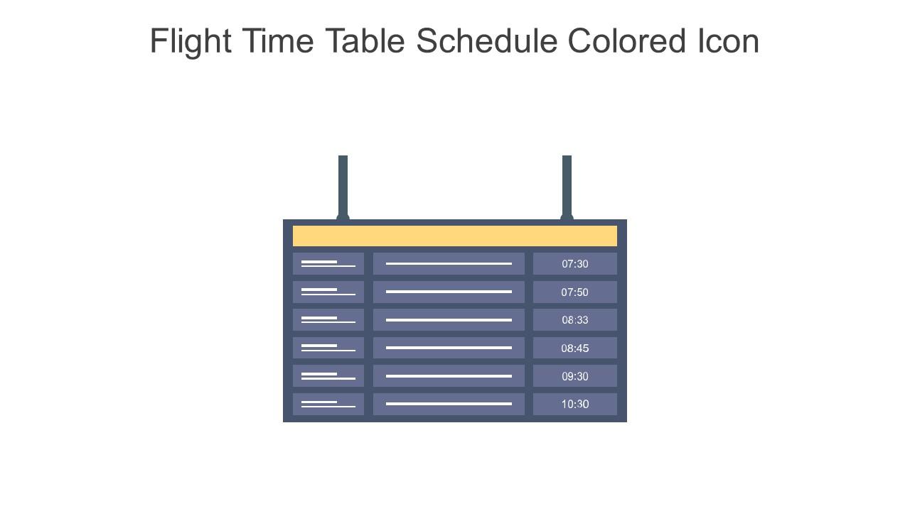 Flight Time Table Schedule Colored Icon In Powerpoint Pptx Png And Editable Eps Format
