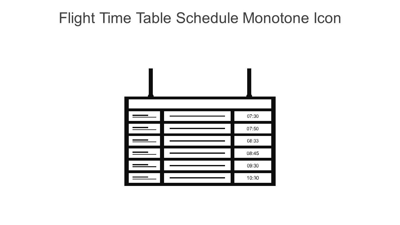 Flight Time Table Schedule Monotone Icon In Powerpoint Pptx Png And Editable Eps Format