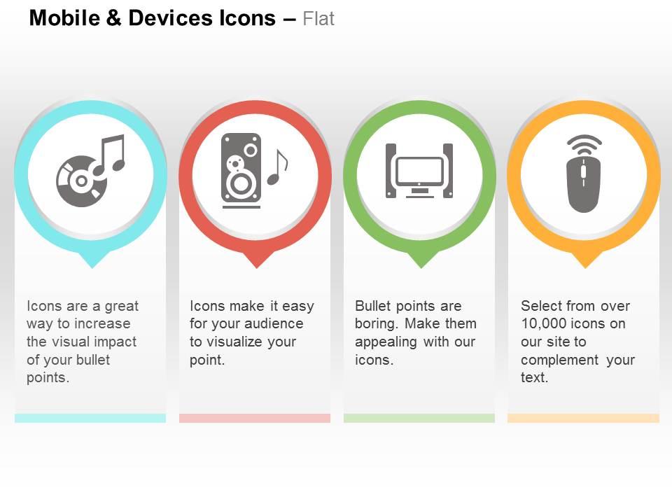 Floppy drive computer music system ppt icons graphics Slide01