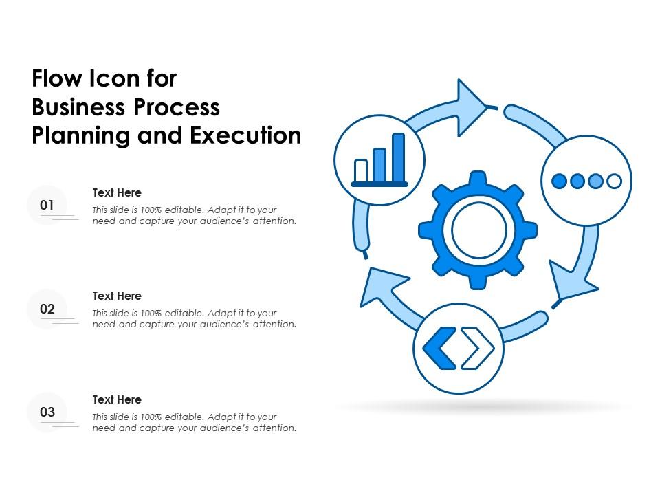 Flow icon for business process planning and execution Slide01