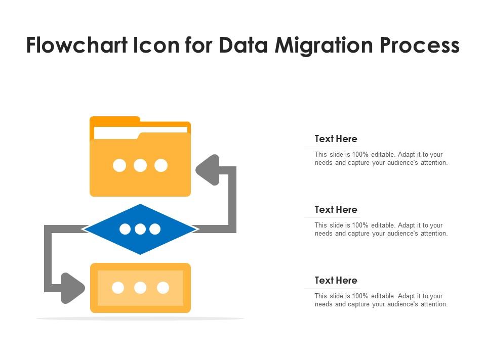 Flowchart icon for data migration process Slide01