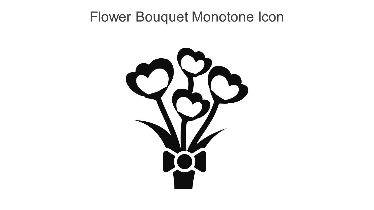 Flower Bouquet Monotone Icon In Powerpoint Pptx Png And Editable Eps Format Slide01