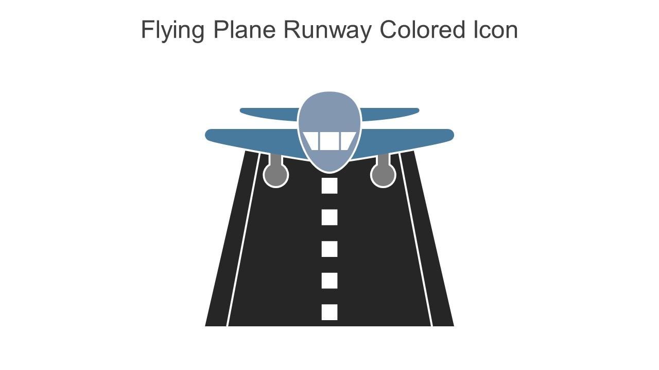 Flying Plane Runway Colored Icon In Powerpoint Pptx Png And Editable Eps Format