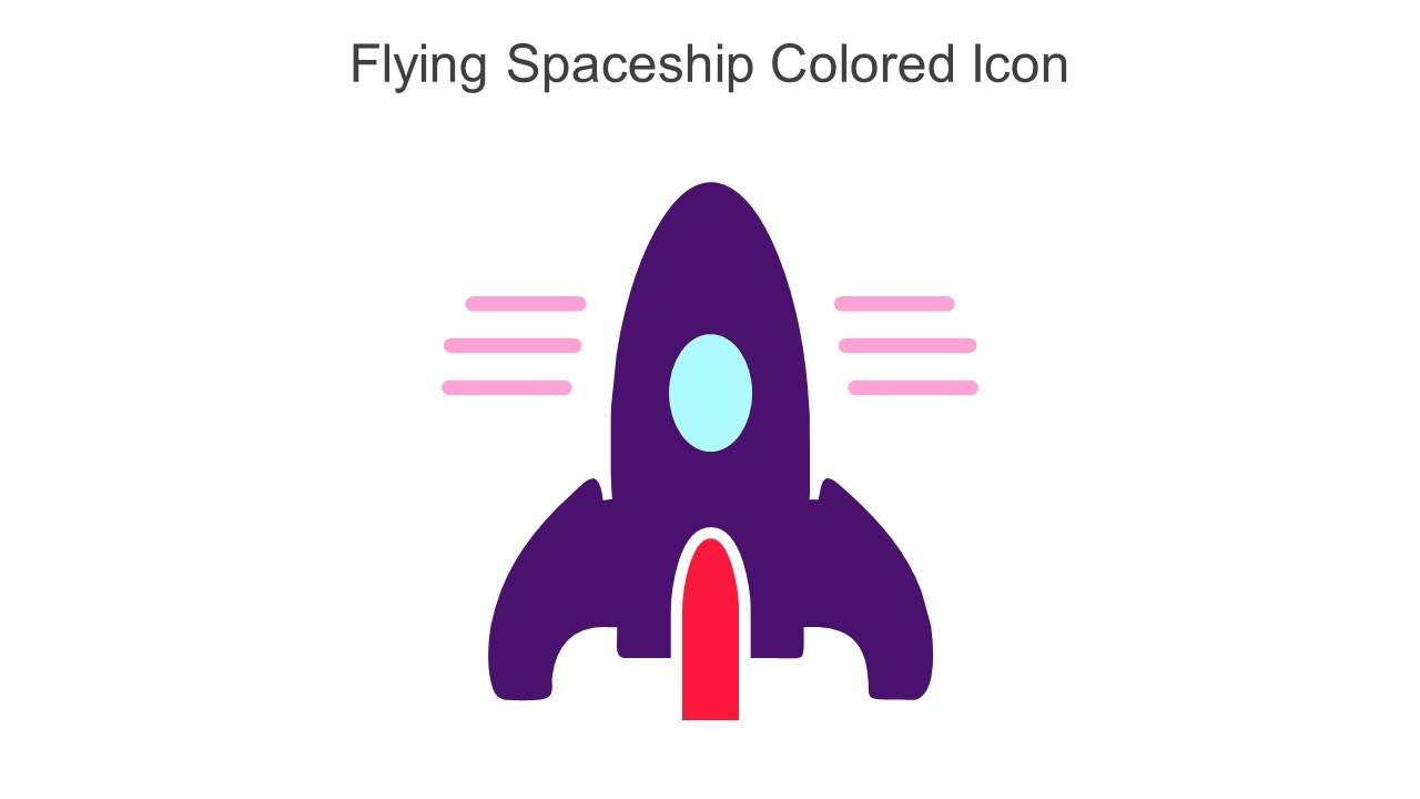 Flying Spaceship Colored Icon In Powerpoint Pptx Png And Editable Eps Format