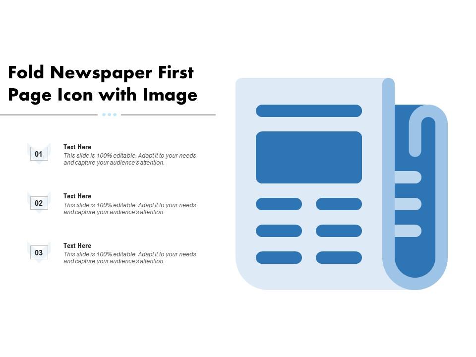 Fold newspaper first page icon with image Slide01