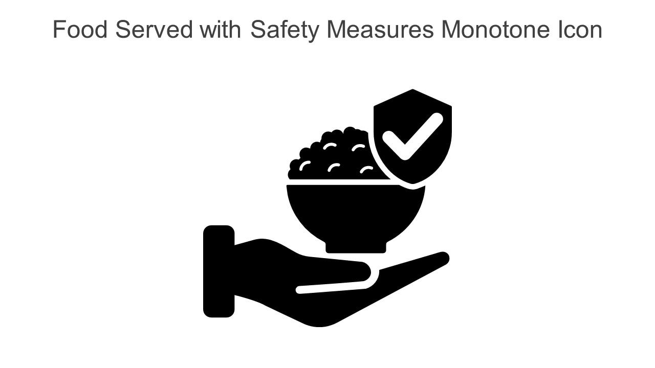 Food Served With Safety Measures Monotone Icon In Powerpoint Pptx Png And Editable Eps Format Slide01