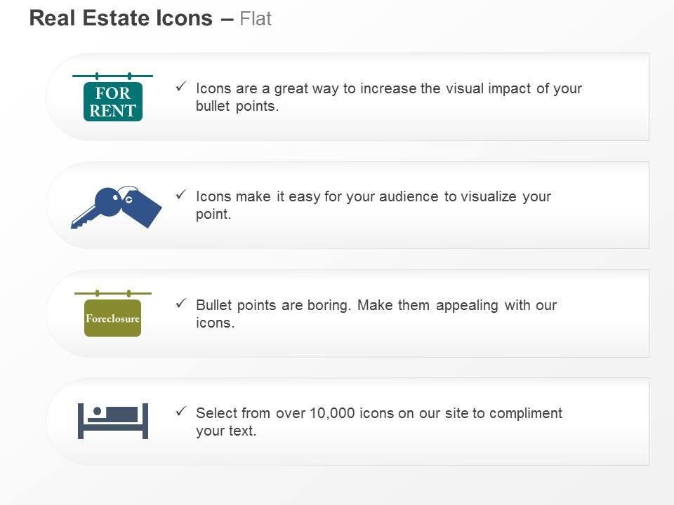 For rent board key foreclosure rest room ppt icons graphics Slide01