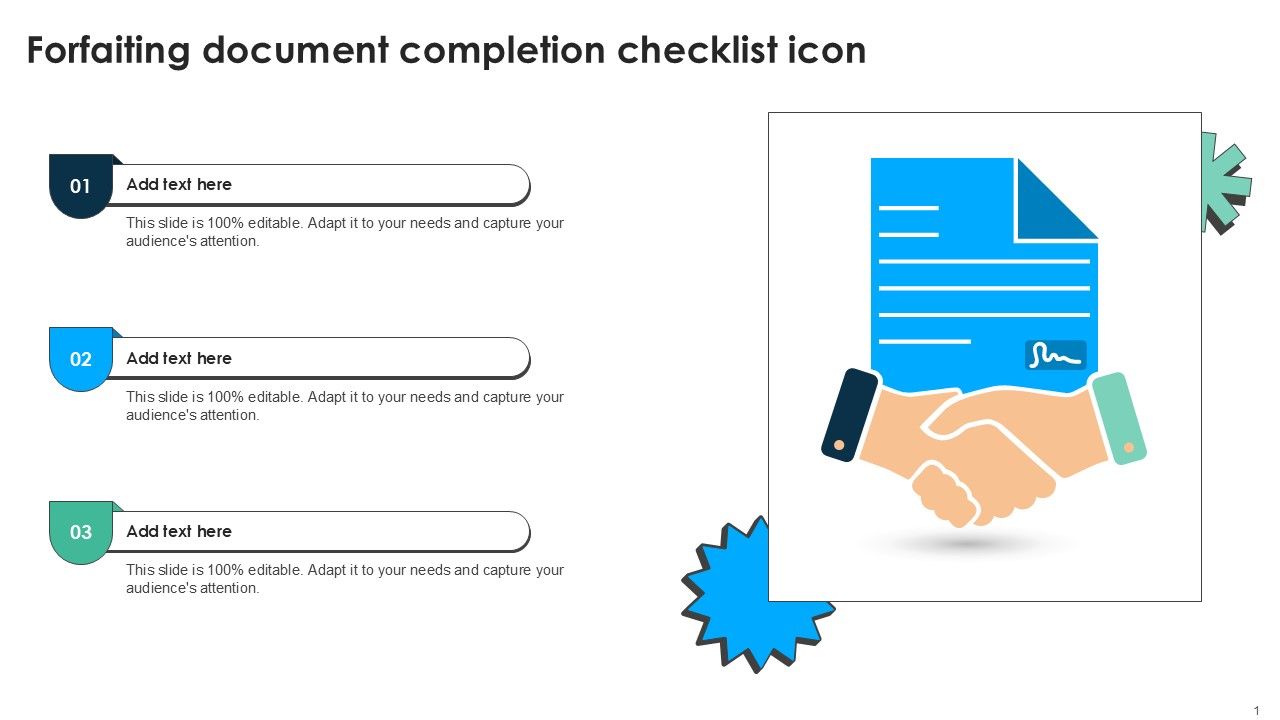 Forfaiting Document Completion Checklist Icon Ppt Sample Slide01