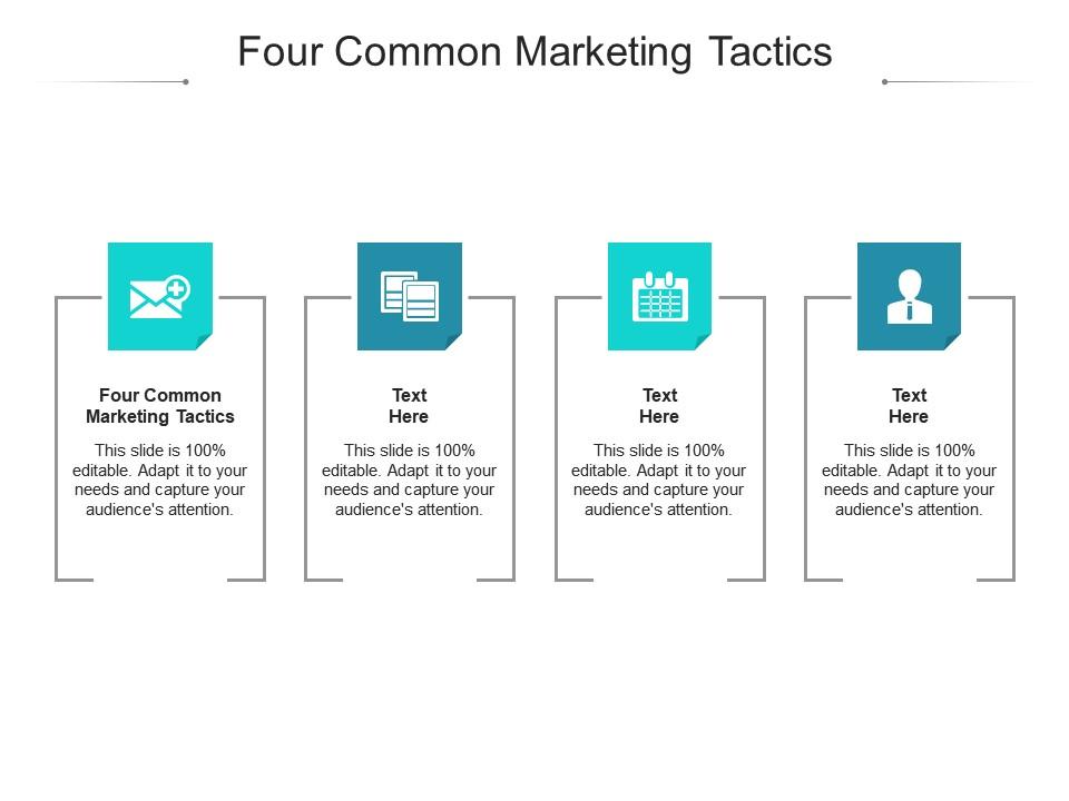 Four common marketing tactics ppt powerpoint presentation icon layouts cpb Slide01