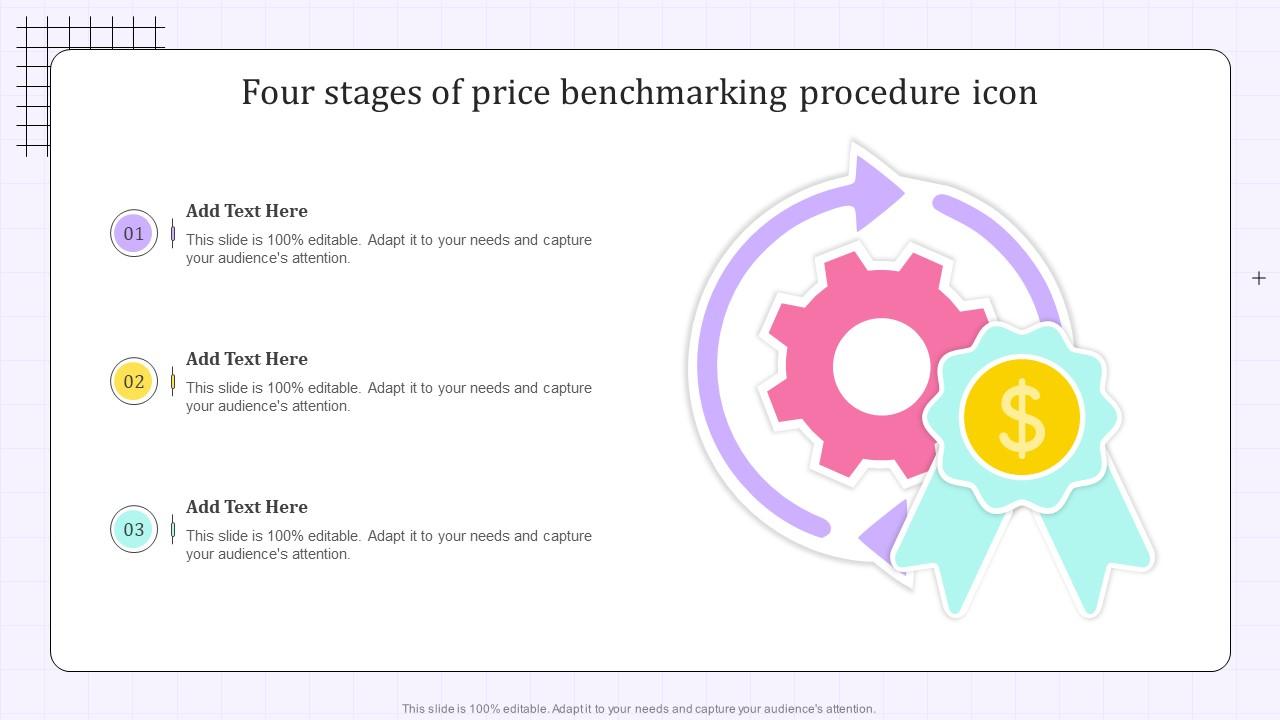 Four Stages Of Price Benchmarking Procedure Icon Slide01