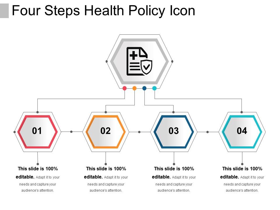 Four steps health policy icon Slide01