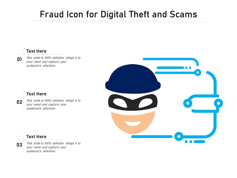 Fraud icon for digital theft and scams Slide01