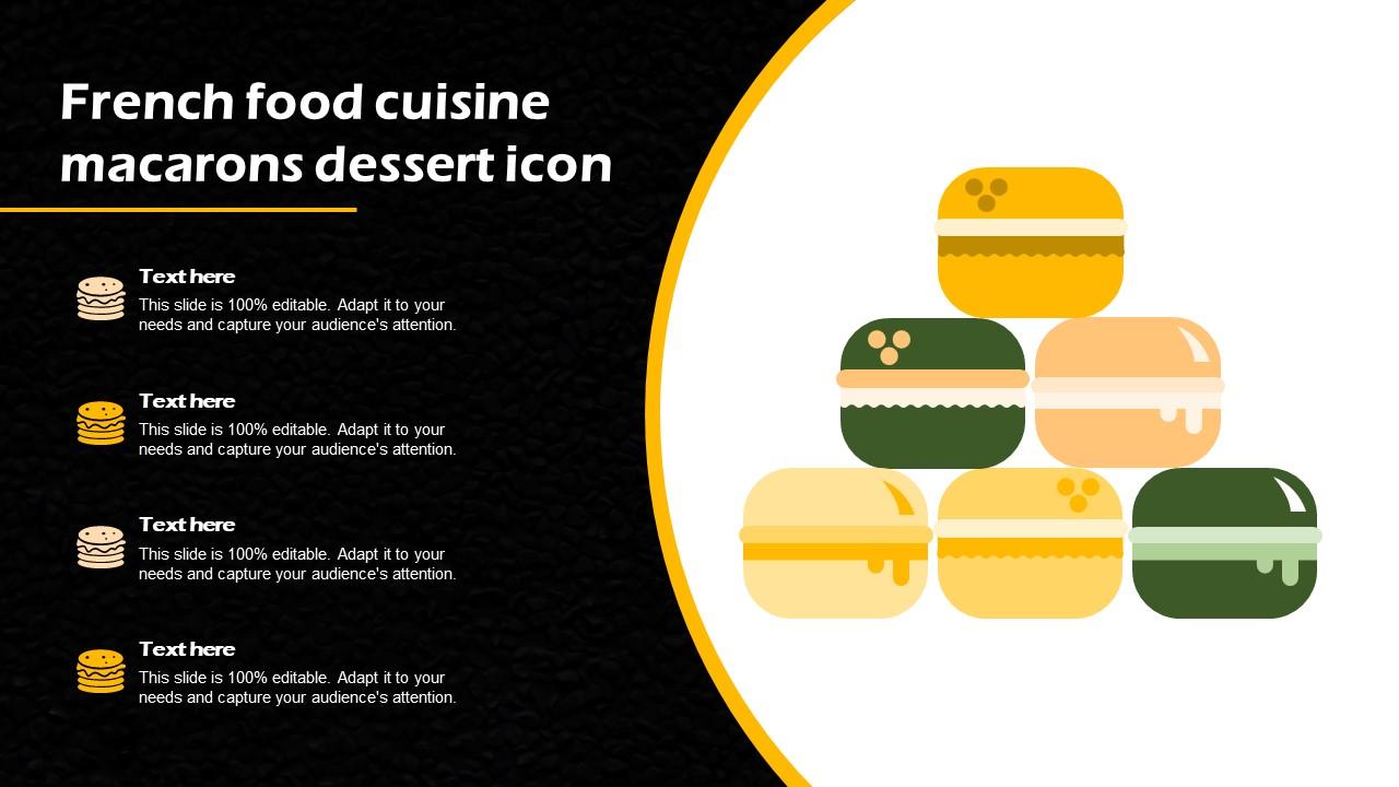 French Food Cuisine Macarons Dessert Icon Slide01