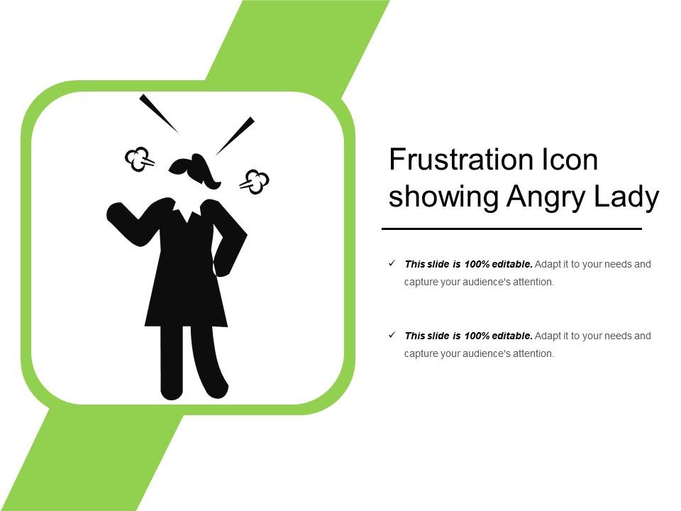 Frustration icon showing angry lady Slide01