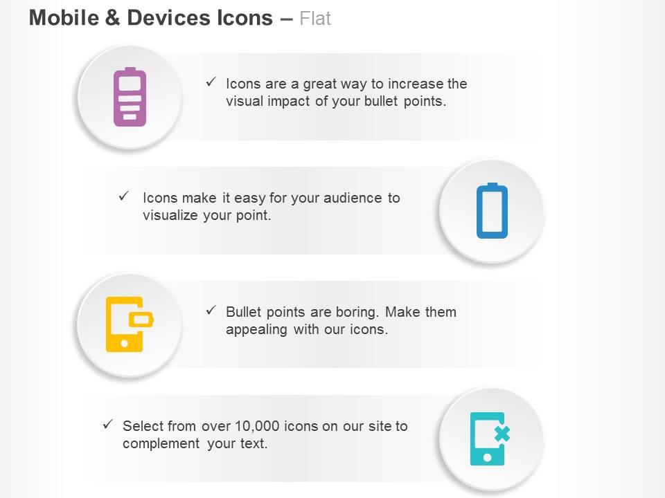 Full empty charging no battery ppt icons graphics Slide01