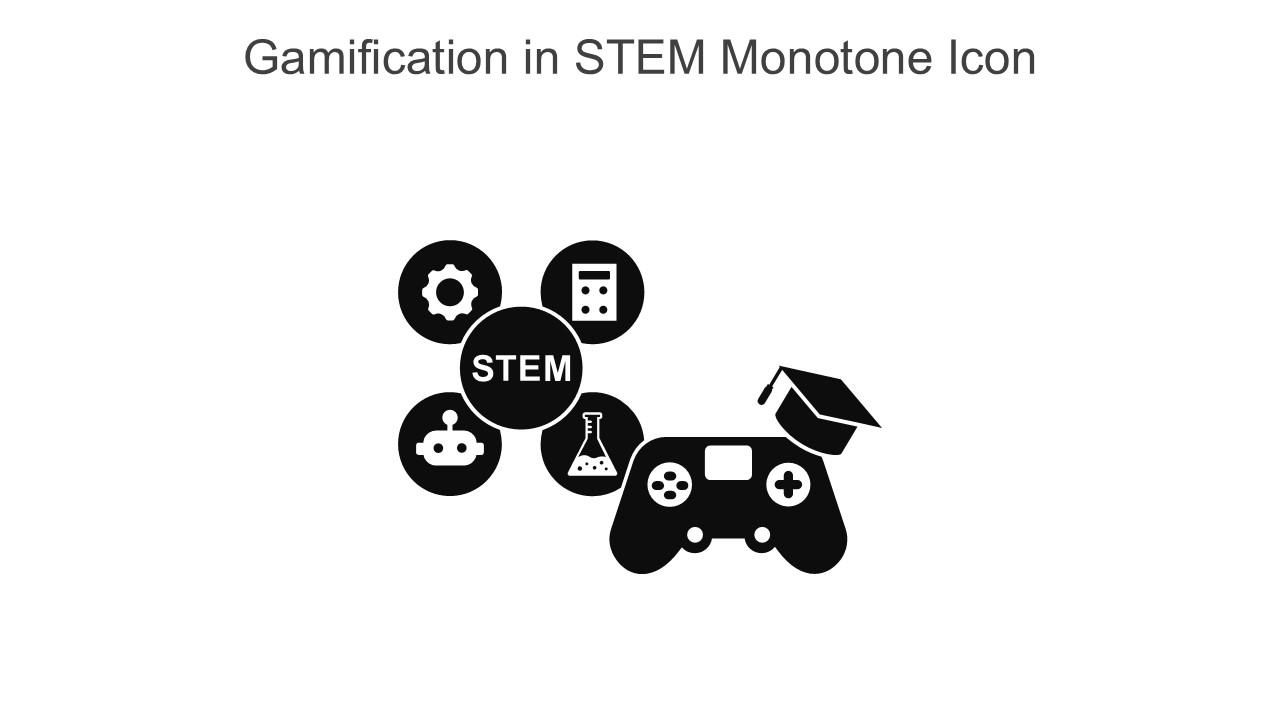 Gamification In Stem Monotone Icon In Powerpoint Pptx Png And Editable Eps Format