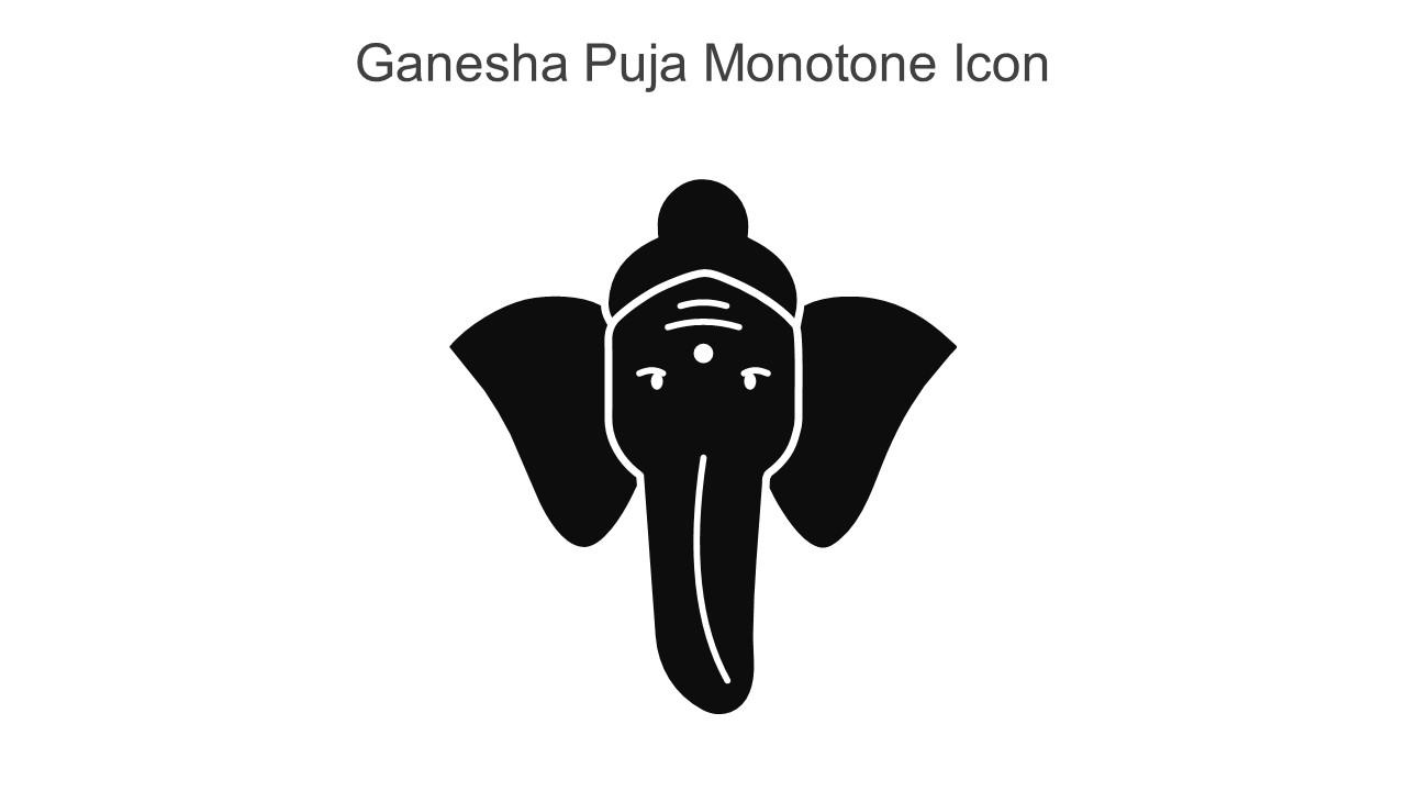 Ganesha Puja Monotone Icon In Powerpoint Pptx Png And Editable Eps Format